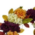 thumbnail image 4 of Northlight Hydrangeas and Leaves Twig Artificial Floral Wreath, Orange 20-Inch, 4 of 4