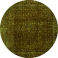 thumbnail image 1 of Ahgly Company Indoor Round Abstract Green Modern Area Rugs, 8' Round, 1 of 4