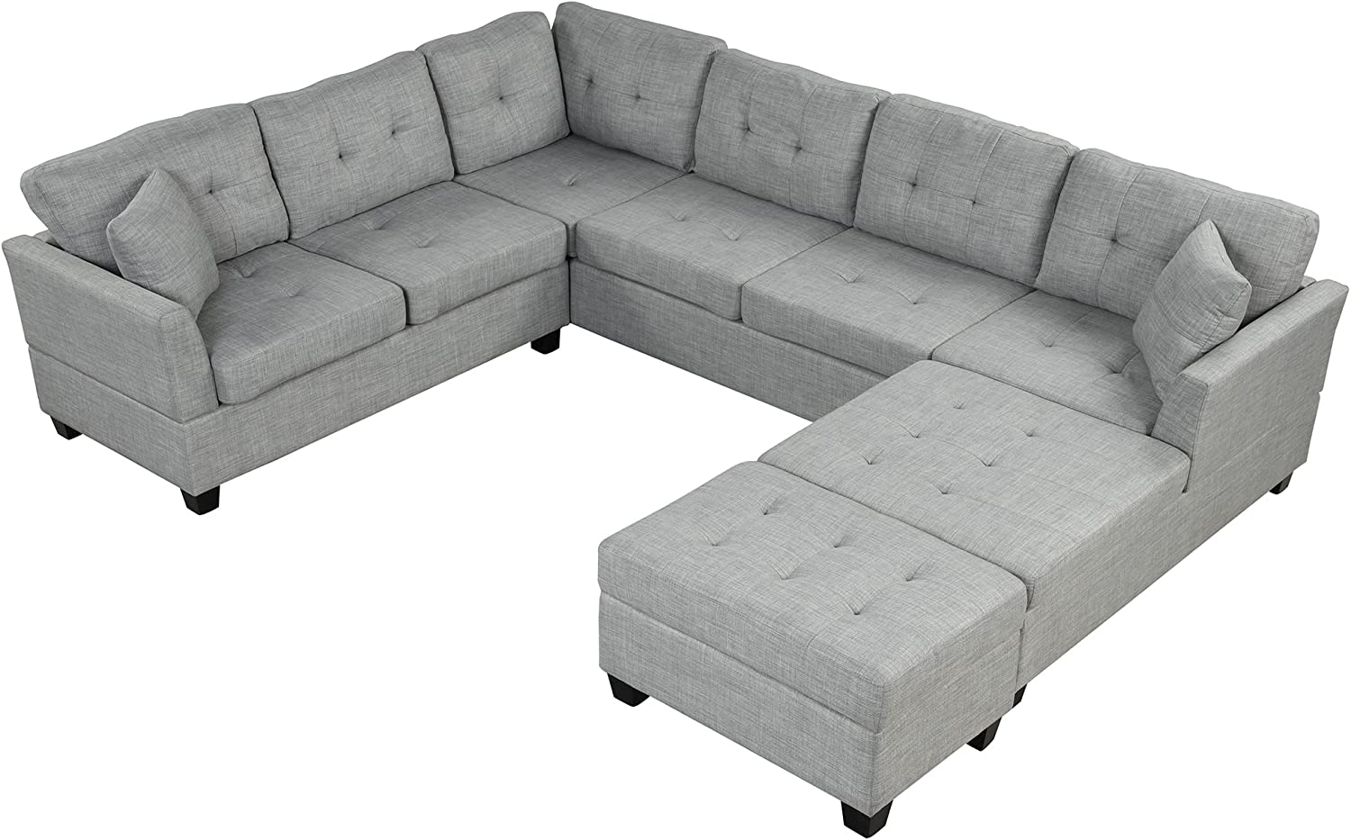 TMPCharms Sectional Sofa Couch Sofa Sectional Sofa for Living Room 6 Seater UShape Couches with
