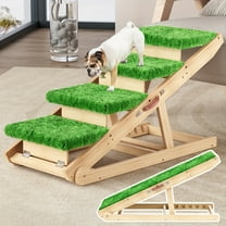 Aystkniet Dog Ramp for Bed, Large Small Dog Ramps Large Dog Stairs for High Beds,Pet Ramps,45" Long and Adjustable from 14" to 26", Folding Portable Doggie Car Ramps Steps for SUV, Bed, Couch