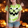 thumbnail image 3 of Futezty Kids Halloween Shirt Girls Boys Funny Spooky Tie Dye Shirts Pumpkin Face Short Sleeve Fall Tee Top 12M-13T, 3 of 5
