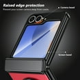 thumbnail image 3 of for Samsung Galaxy Z Flip 6 Case , Hinge Protection Case with Front Screen Protector 360°Ring Magnetic Kickstand Protective Shockproof Case for Samsung Galaxy Z Flip 6,Red, 3 of 12