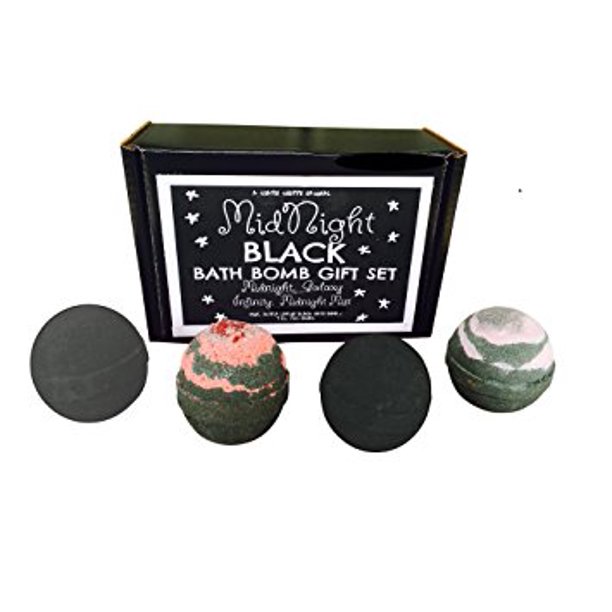 Black Bath Bomb Gift Set of Four Extra Large Bath Bombs