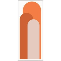 Moluckfu 1Set Peel And Stick Wallpaper Orange Geometric Arch Shape For Bedroom 55.02X20.44in