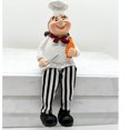 thumbnail image 2 of Juego de 2 figuras de chef para decoración del hogar, pan y vino con patas colgantes, estatuas para estantes de cocina, armario, encimera, alféizar de ventana, 2 of 5