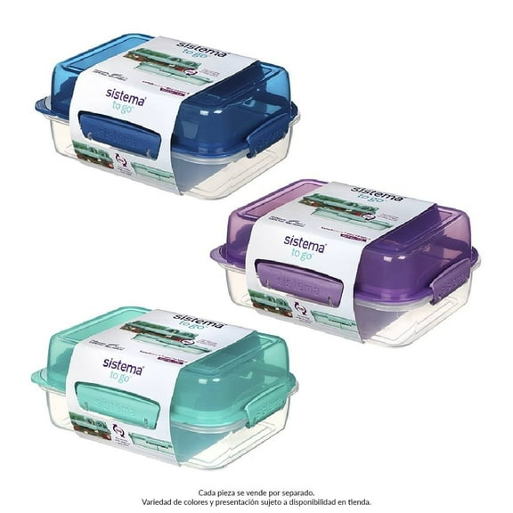Contenedor Hermético Sistema Plastics Lunch Stack Rectangular de 1.8 l Varios Colores 1 Pieza