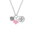 thumbnail image 2 of Delight Jewelry Silvertone Large Angled Rope Spinner - Light Pink Heart Nurse Strong Zoe Necklace, 2 of 4