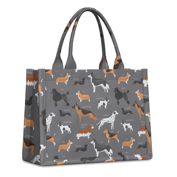 Large Capacity Tote Bag,Dalmatian Corgi Bulldog Handbag Fashion Luxury Tote Bag,15.7"x13"x 5.1" Inches,Laptop Compatible