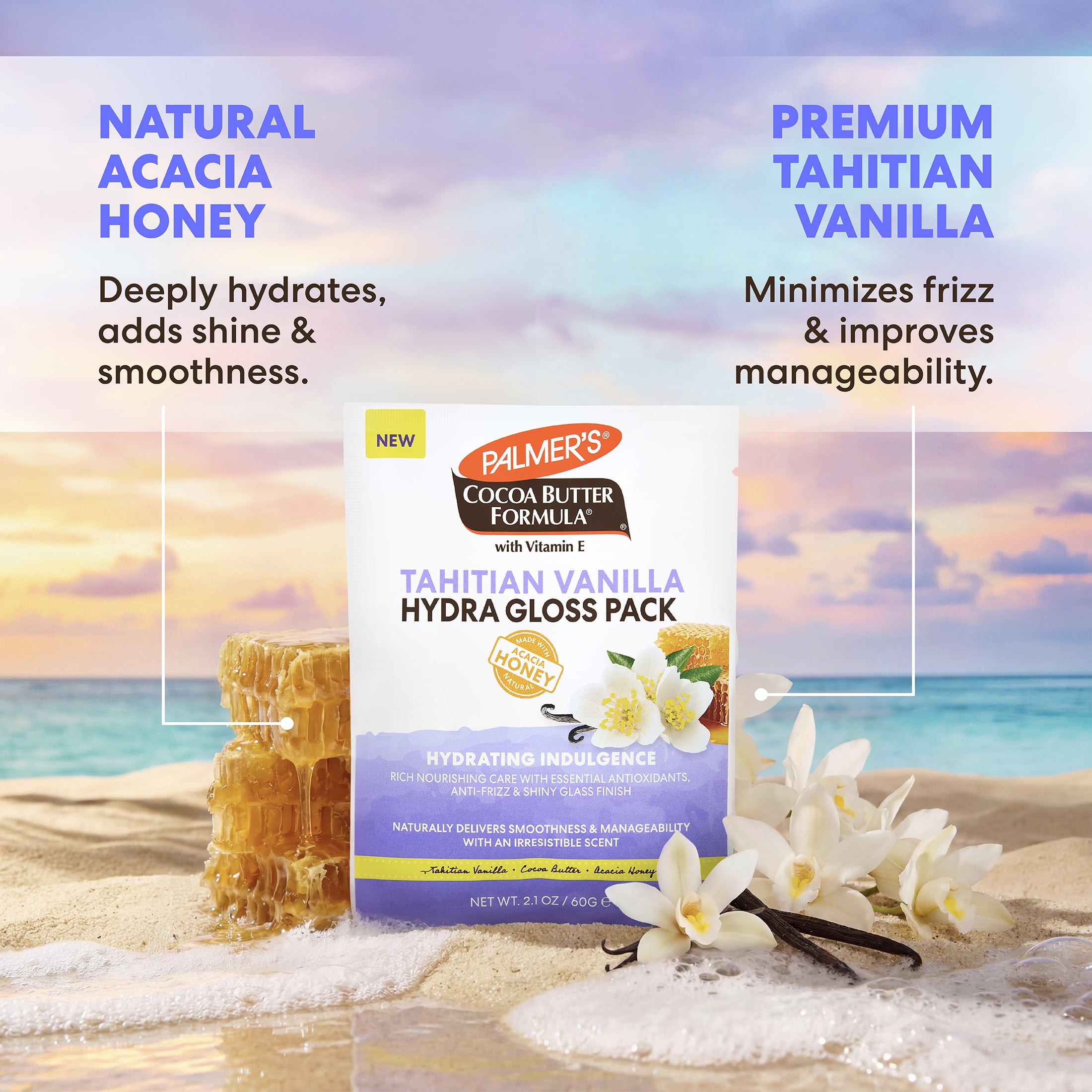 (12 pack) Palmer's Tahitian Vanilla Hydra-Gloss Moisturizing Hair Mask for All Hair Types, 2.1 oz