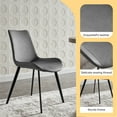 thumbnail image 3 of Zerifevni 46.4" Round Dining Table Set, Mid Century Modern Round Dining Table for 4-6 Person, w/Steel Legs, Coffee Table for Kitchen Dining Room, Office, Save Space (1 Round Table with 2 Grey Chairs), 3 of 5