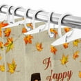 thumbnail image 6 of Thanksgiving Turkey Fall Pumpkin Shower Curtain for Bathroom, Maple Leaves Sunflower Retro Linen Waterproof Shower Curtains Washable Quick Dry with Hooks Bathtub Curtains 60x72 IN, 6 of 6