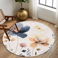 thumbnail image 2 of Round Rug 7Ft Washable Non-Slip, Spring Summer Wildflowers Circle Area Rugs for Living Room Bedroom, Farmhouse Retro Floral Botanical Indoor Floor Mats Carpet Runner for Home Decor Aesthetic, 2 of 8