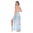 thumbnail image 3 of FORMRS Womens Long Sarong Beach Wrap Semi-Sheer Bikini Skirt Bathing Swimsuit Cover Up, Blue Rabbits, 3 of 7
