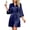 Pure Navy, variant on Silk Satin Robes for Women Bride Bridesmaid Party 3/4 Sleeve Sexy Short Bath Robe Comfy Sleepwear Loungewear Nightwear for Womens, Pure Navy, L