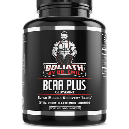 Goliath by Dr. Emil BCAA Plus with L Glutamine - Branch Chain Amino Acids with Optimal 2:1:1 Ratio - Enhanced Muscle Recovery & Growth