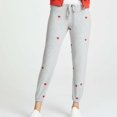 thumbnail image 1 of Chaser Love Red Heart Knit Slouchy Pants Grey ( M ), 1 of 2