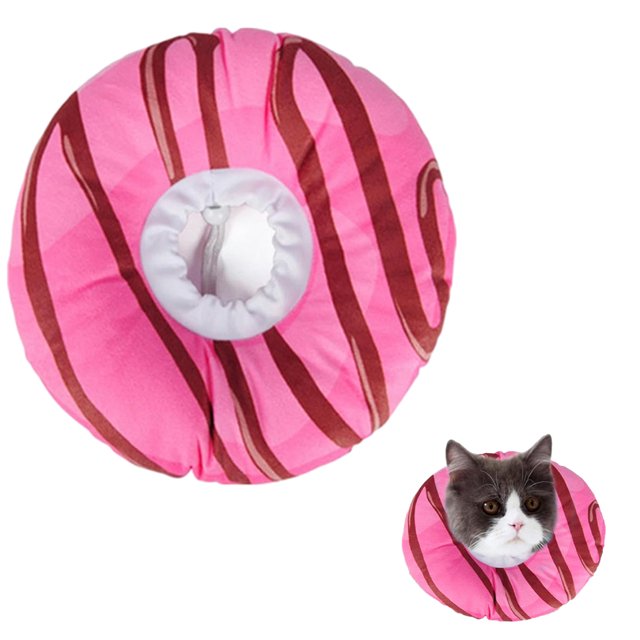 Collar de recuperación para gatos, collar ajustable en forma de cono para gatos, suave y bonito collar en forma de melocotón para gatos después de la cirugía