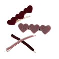 thumbnail image 3 of (2 pack) The Home Edit Felt Heart Hair Clips and Bobby Pins, Pink and Maroon, 4 Count, 3 of 7