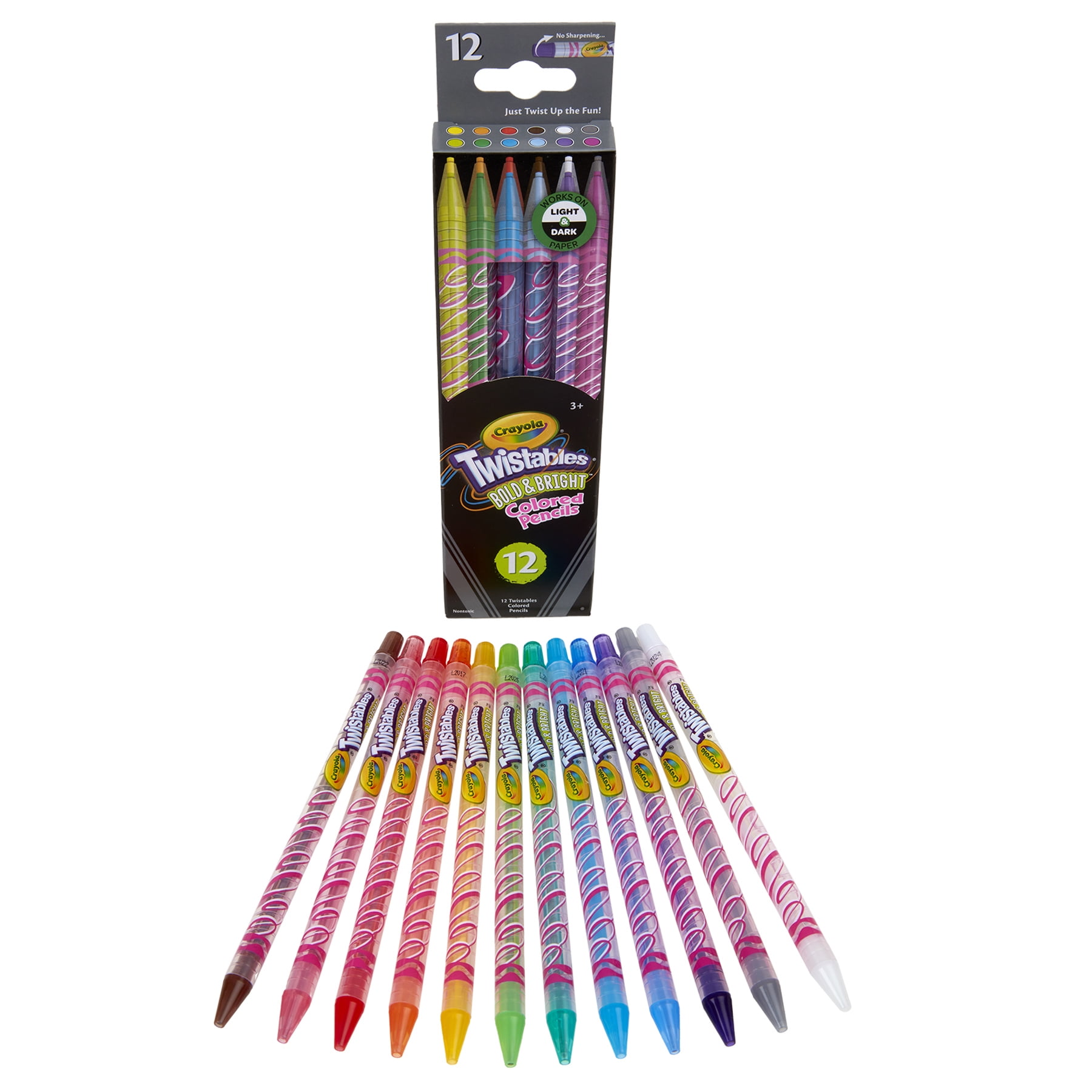 Crayola Bold & Bright Twistables Colored Pencils, 12 Per Pack, 3 Packs