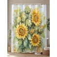 thumbnail image 4 of Fsddascl Sunflower Shower Curtain Set - Standard 72" x 72" Washable Bathtub Curtain with 12 Hooks, Floral Blossom Flowers Pastoral Pastel Petals Waterproof Fabric Stall Shower Curtains for Bathroom, 4 of 6