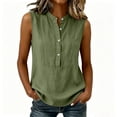thumbnail image 4 of BUIGTTKLOP Womens Cotton Linen Tank Tops Basic Solid Business Casual Summer Sleeveles Shirts Loose Work Office Blouses, 4 of 7
