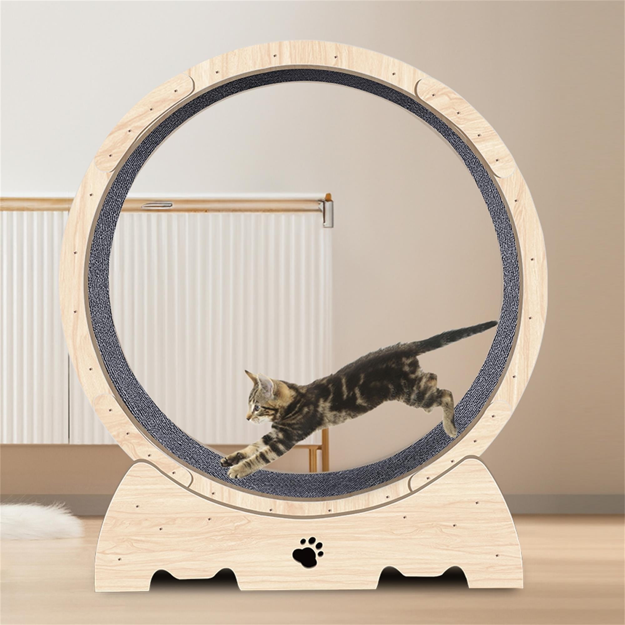 Kadyn 36" Cat Exercise Wheel for Indoor Cats, Cat Running Wheel with Carpeted Runway, Cat Sport Treadmill Wheel for Kitty’s Longer Life, Beige