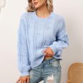 thumbnail image 5 of Fesfesfes Fall And Winter Sweater Women's Casual Round Neck Pullover Blouse Long Sleeve Solid Tops Sweater Plus Size $10, 5 of 8