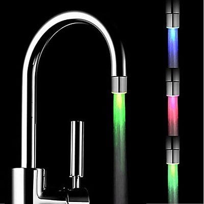 Empire Faucet - 3 Color Kitchen Water Tap LED Water Faucet Light Round Connector Adaptor Kitchen Faucets 1Pcs