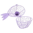 thumbnail image 5 of Hen on Nest Egg Basket, Chicken Shaped Wire Basket with Lid, Egg Collection Basket for Fresh Eggs, Fruits and Snacks, Rustic Egg Baskets for Home Farmhouse Kitchen Countertop Decor, Purple, 5 of 5