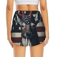 thumbnail image 2 of Lsque Vintage American Deer Printed Women's Running Shorts with Liner Pockets,Elastic Quick Dry Workout Athletic Gym Yoga Shorts,Womens High Waist Shorts-Small, 2 of 9