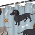 thumbnail image 3 of Cute Dachshund and Dog Footprint Shower Curtain 84"x72" ,Bathroom Decorative Shower Curtains Set with 12 Hooks,Modern Waterproof Washable Shower Curtain, 3 of 6