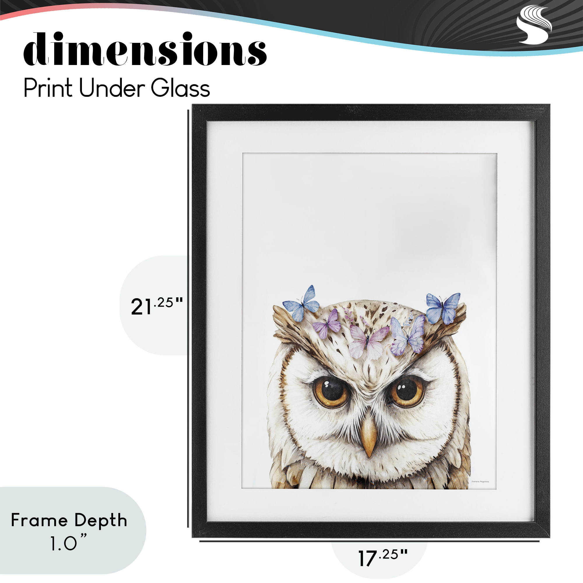 Stupell Industries Owl & Butterfly Wings Black Framed Print Under Glass, design by Svetlana Aleynikova
