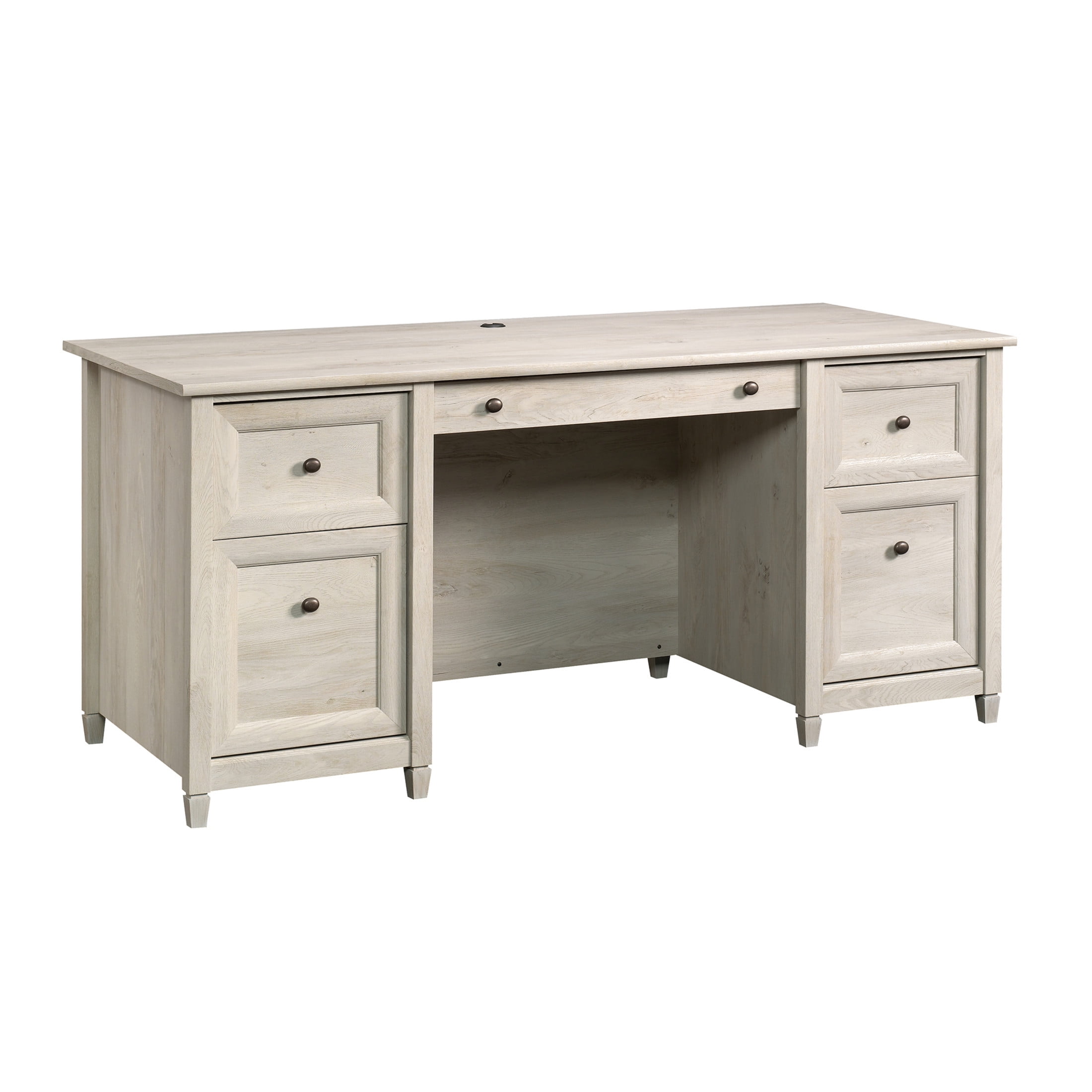 Sauder Edge Water Executive Desk with Drawers Chalked Chestnut Finish Walmart