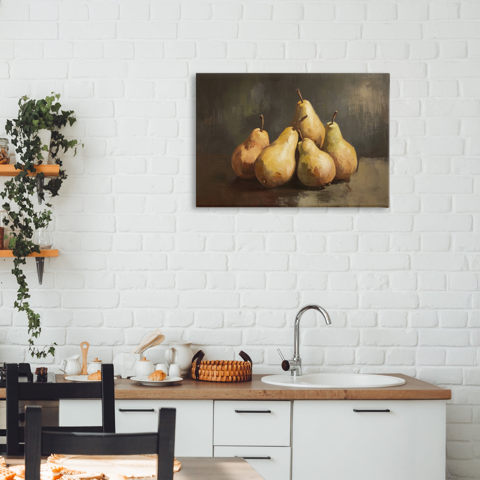 Stupell Industries Golden Pears Still Life Canvas Wall Art, design by Petal Prints Design
