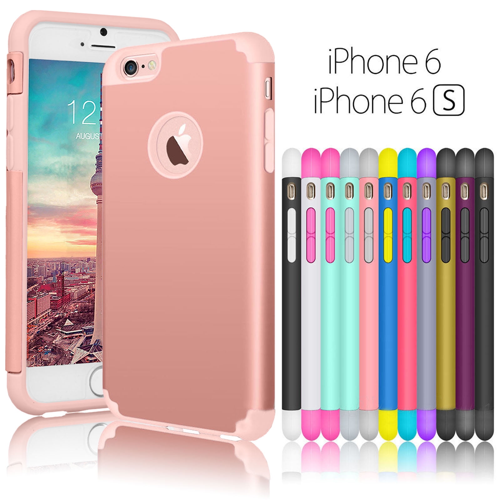 iPhone 6S Case,iPhone 6 Hard Case,[Rose Gold] Shock Absorbing Plastic