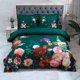 thumbnail image 1 of Juego de cama de algodón egipcio floral verde, 1 of 8