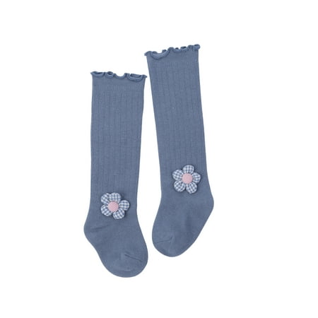 

Kiapeise Kids Knee-High Socks Unisex Flower Long Tube Socks Cotton Stocking
