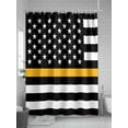 thumbnail image 5 of Thin Gold Shower Curtain, Line Dispatchers Dispatch Communications Officer American Flag Waterproof Shower Curtain Set with 12 Hooks Lightweight Fabric Shower Curtains for Bathroom 60x72 Inches, 5 of 6