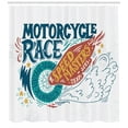 thumbnail image 3 of Ambesonne Motorcycle Shower Curtain, Colorful Tire Words, 69"Wx84"L, Multicolor, 3 of 3