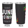 thumbnail image 4 of Junet-eenth Since 1865 Celebrate Freedom Vaso de acero inoxidable africano con tapa Taza de viaje de 20 oz Taza térmica portátil, 4 of 7