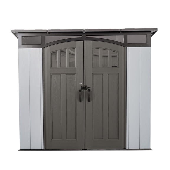 Lifetime Polyethylene Modern Shed 33.9 sq. ft., 8.3 ft. x 5.4 ft. x 7.3 ft., Gray (60461)