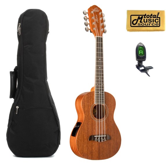 Oscar Schmidt OU28TE Tenor 8 String Electric Ukulele w/Padded Gigbag,Tuner & PC, OU28TE PACK