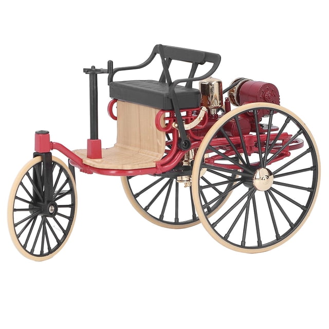 Modèle de tricycle classique à l'échelle 1:12, ornements de voiture rétro en alliage de haute simulation, décoration pour la maison, rouge