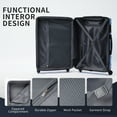 thumbnail image 3 of 3 Pieces Swivel Luggage Travel Sets 3 Sizes Hardshell Suitcase With 3-Digit TSA Approved Lock Telescopic Handle 20" 24" 28", 3 of 9