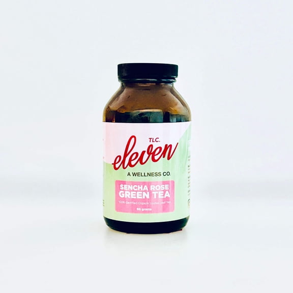 Eleven TLC, A Wellness Co. Sencha Rose Green Tea Loose Leaf Tea, Organic, 43 Servings (86g)