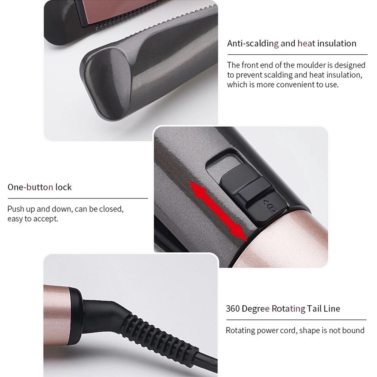 Auto Curling & Straightening Iron 2-in-1, Spiral Hair Curler with LCD Display, Tourmaline Ceramic Flat Iron Negative Ion Fast Heating for All Hair Types
