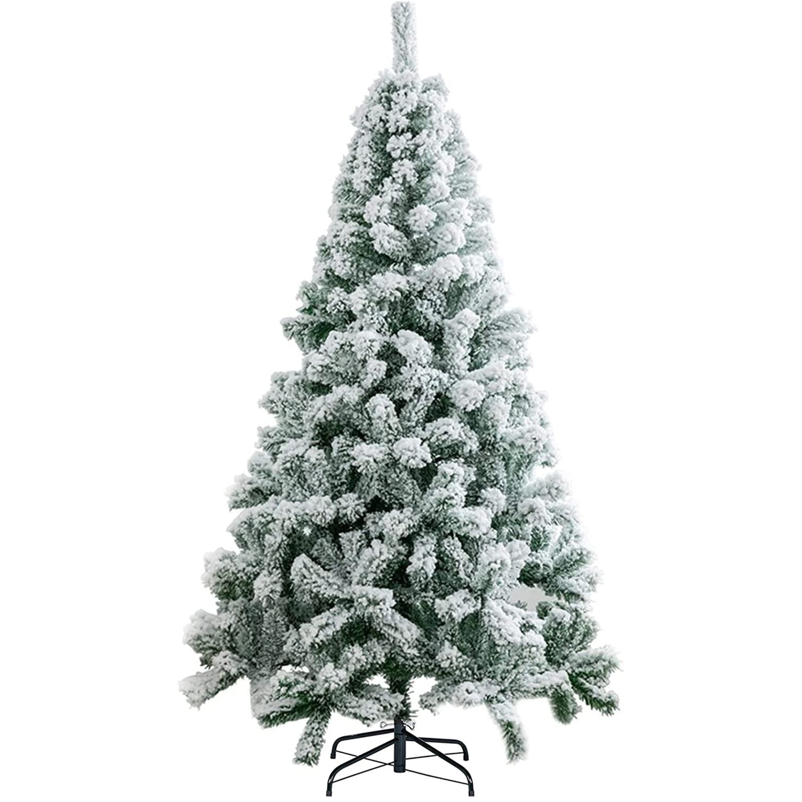 SUGIFT 6ft Artificial Christmas Tree with Flocked Snow Xmas Holiday