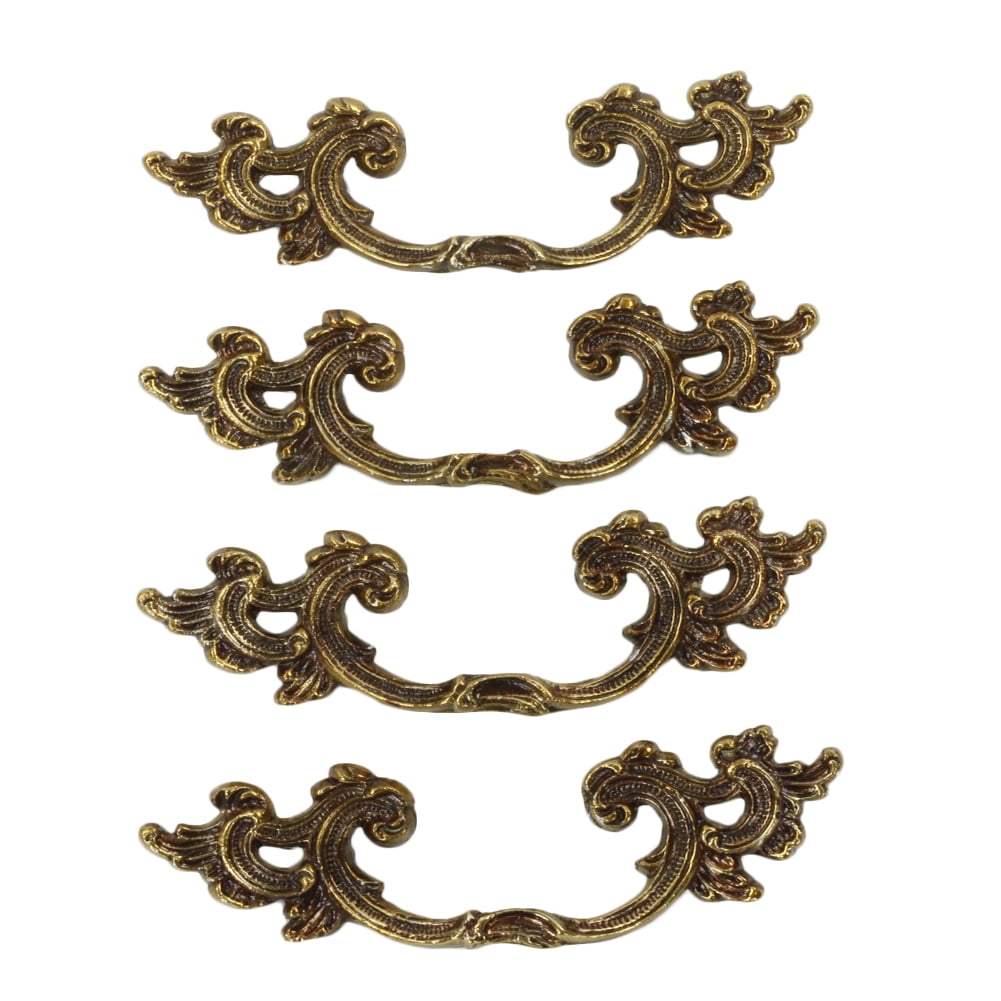 Koyal Wholesale Antique Gold French Provincial 3.5 inch centers 4 Pack