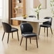 thumbnail image 5 of Set of 2 brown wood dining sillas con negra sponge forrado fabric y ergonomic backrest, 5 of 6