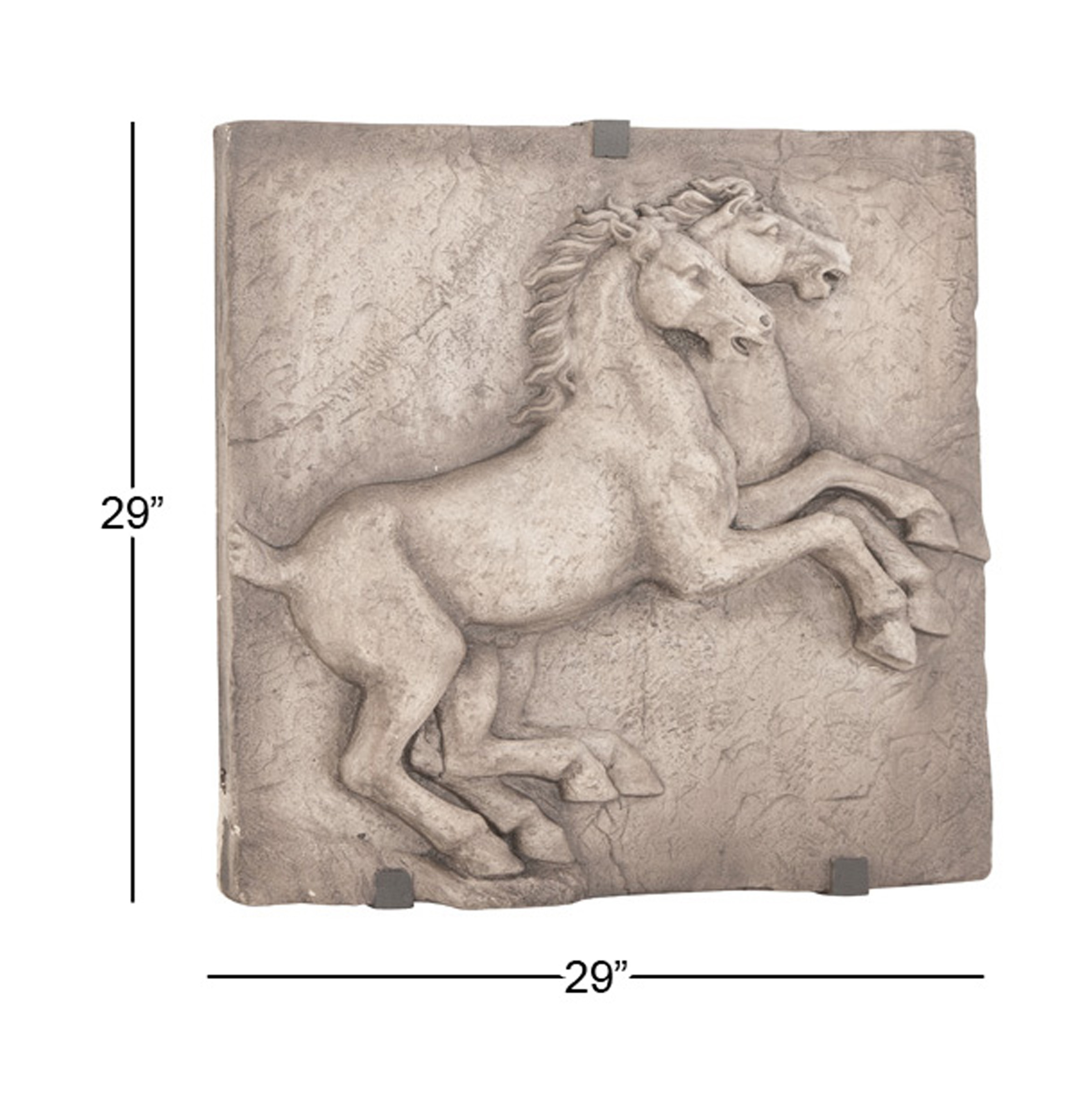 Decmode Traditional 29 X 29 Inch Polystone Horses Wall Plaque